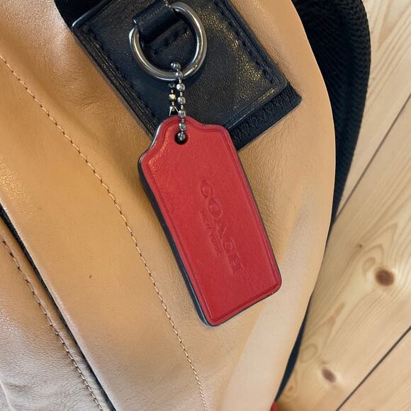 Coach Edge Backpack, Tan/White/Red/Black - Picture 7 of 10